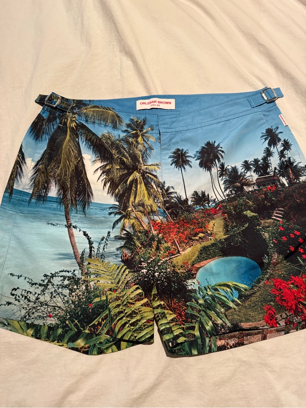 Orlebar Brown Half Million Poinsettias Print Men’s Bulldog Swim Shorts